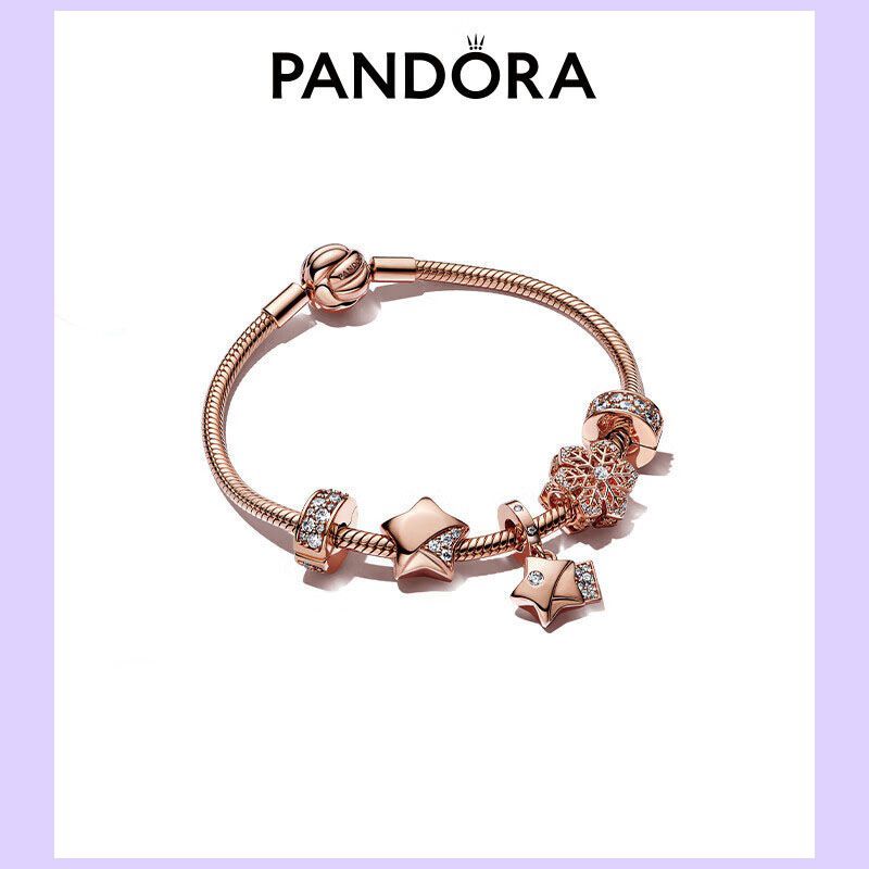 Pandora Lucky Star Collection สร้อยข้อมือ Rose Gold